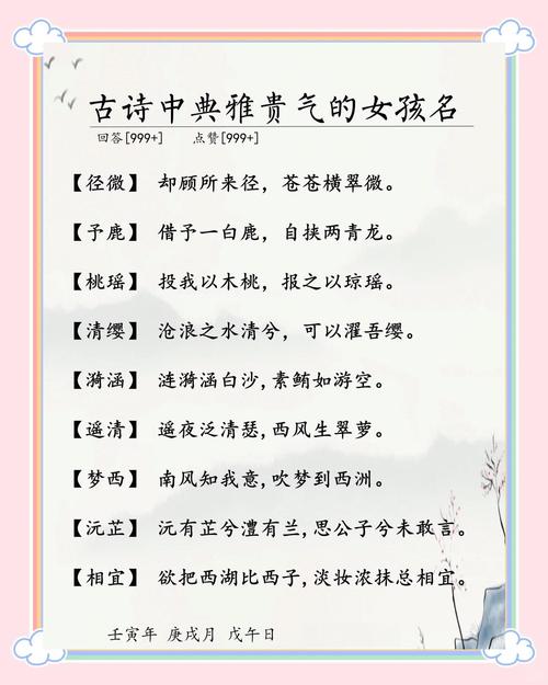 古诗词给女宝宝起名 古诗词取名男孩