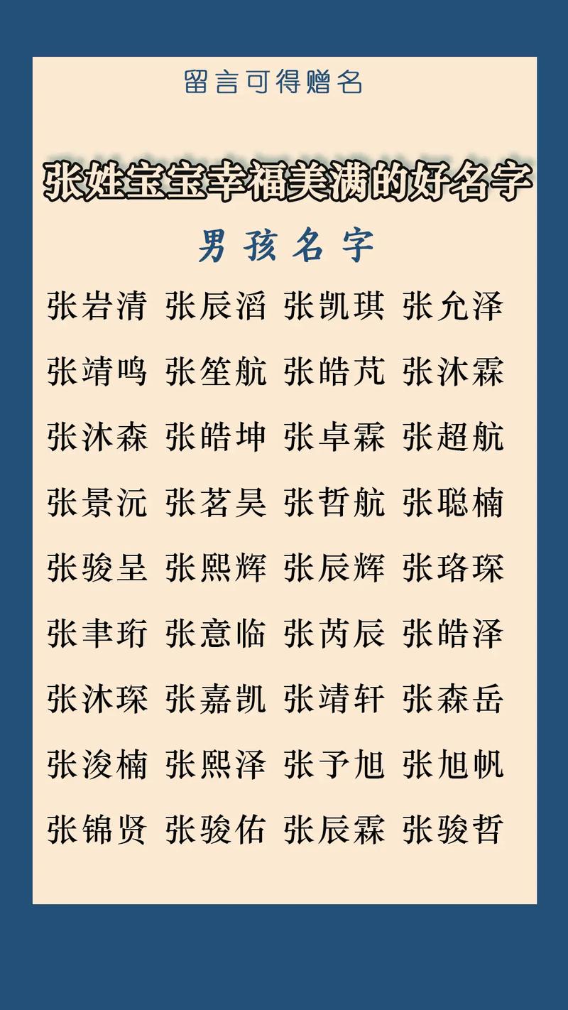 24年张姓宝宝取名 2025年张姓小孩取名