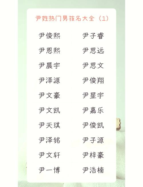 寓意好的尹姓宝宝起名男孩 尹姓孩子取名男孩