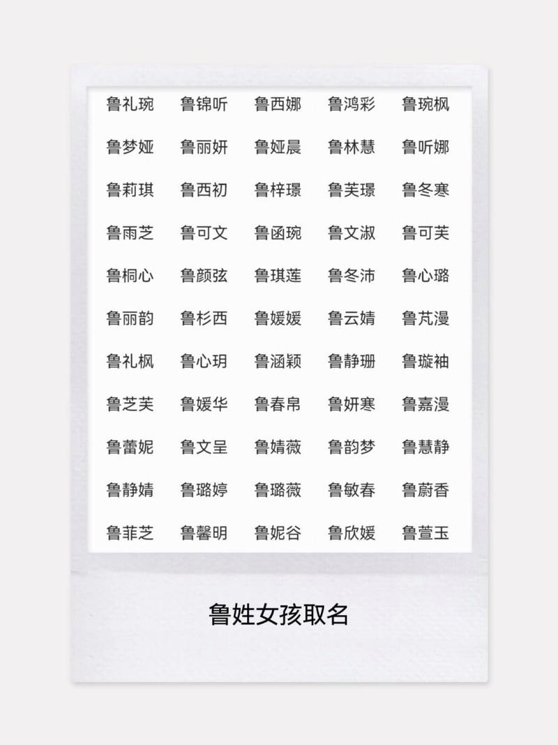 鲁姓牛宝宝女孩取名 鲁姓宝宝名字大全