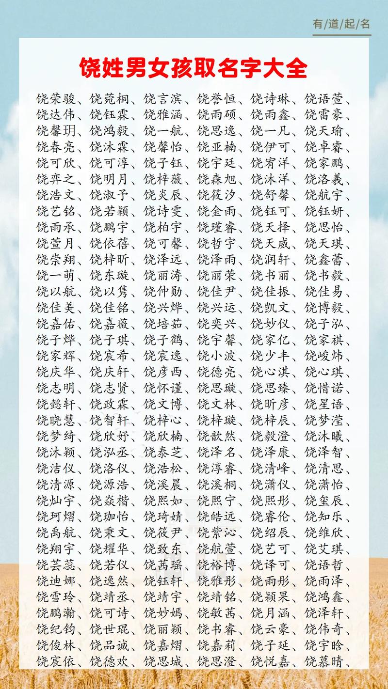 姓饶宝宝取名大全男 饶姓男孩取名大全搞笑