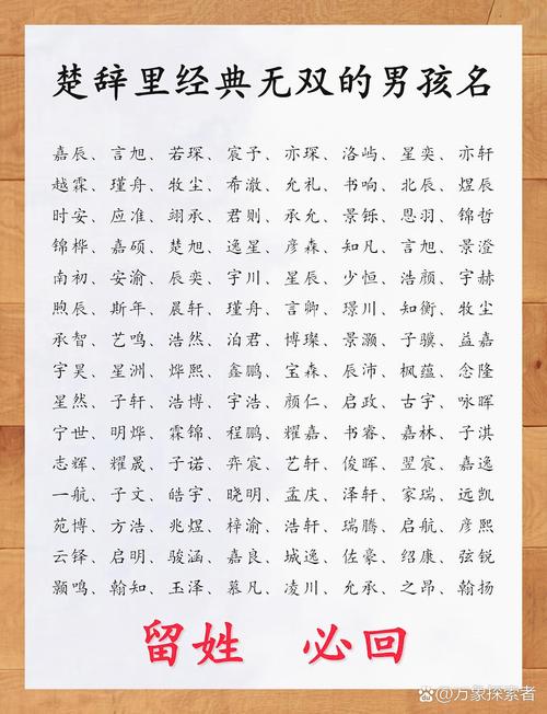 楚辞起名男宝宝小名大全 宝宝楚辞起名大全