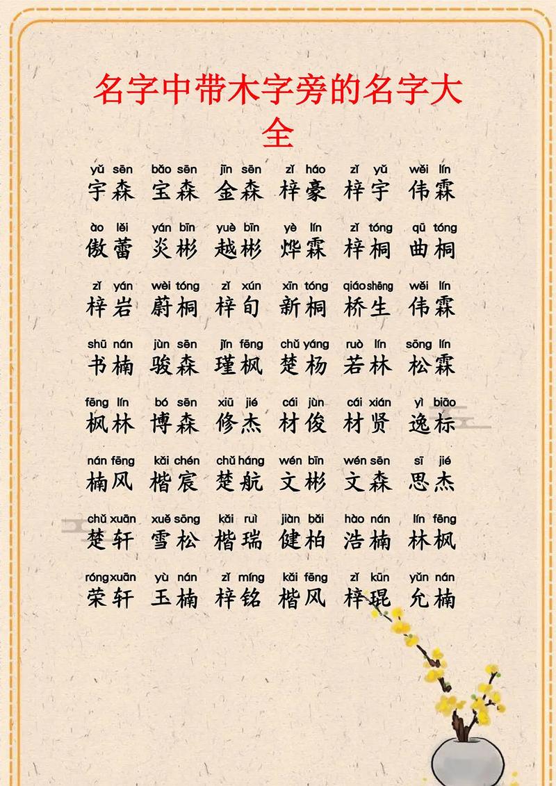 木字旁给宝宝起名字 木字旁吉利的男孩名字