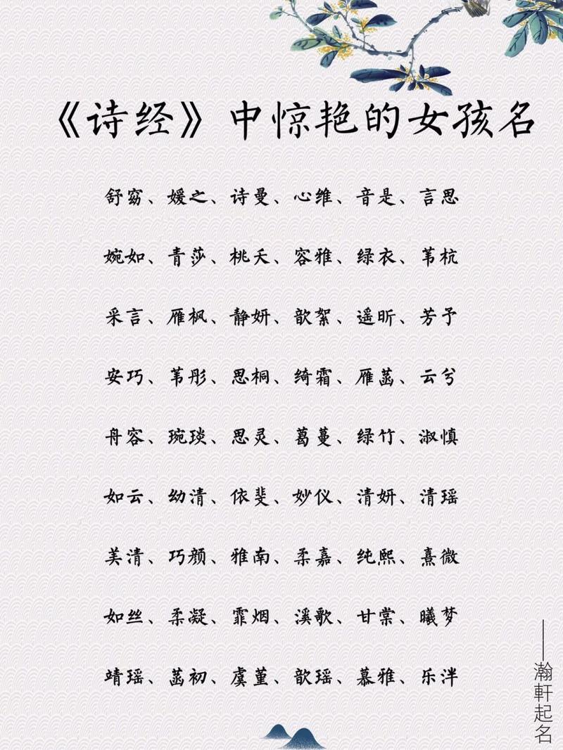 宝宝起名女孩诗经张 女孩起名大全可爱的