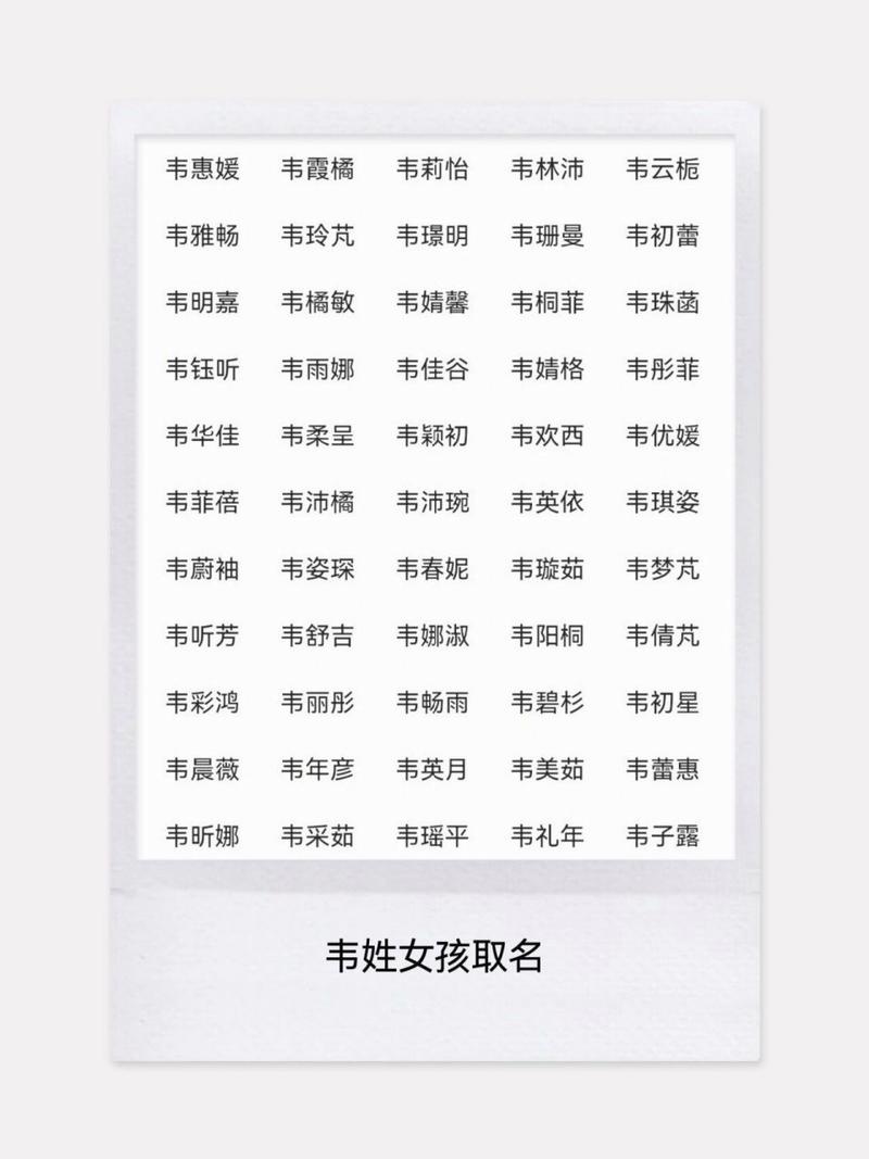 2025年韦姓宝宝起名 韦姓女孩起名霸气