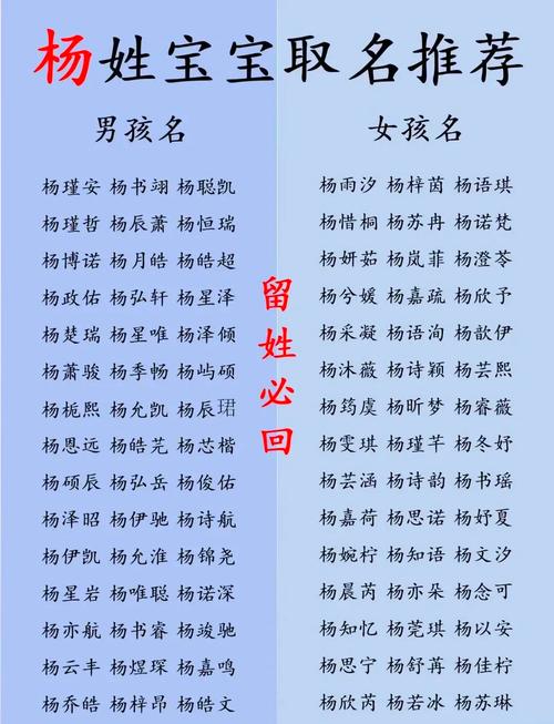 宝宝起名杨两字好不好听 杨男孩取名四个字