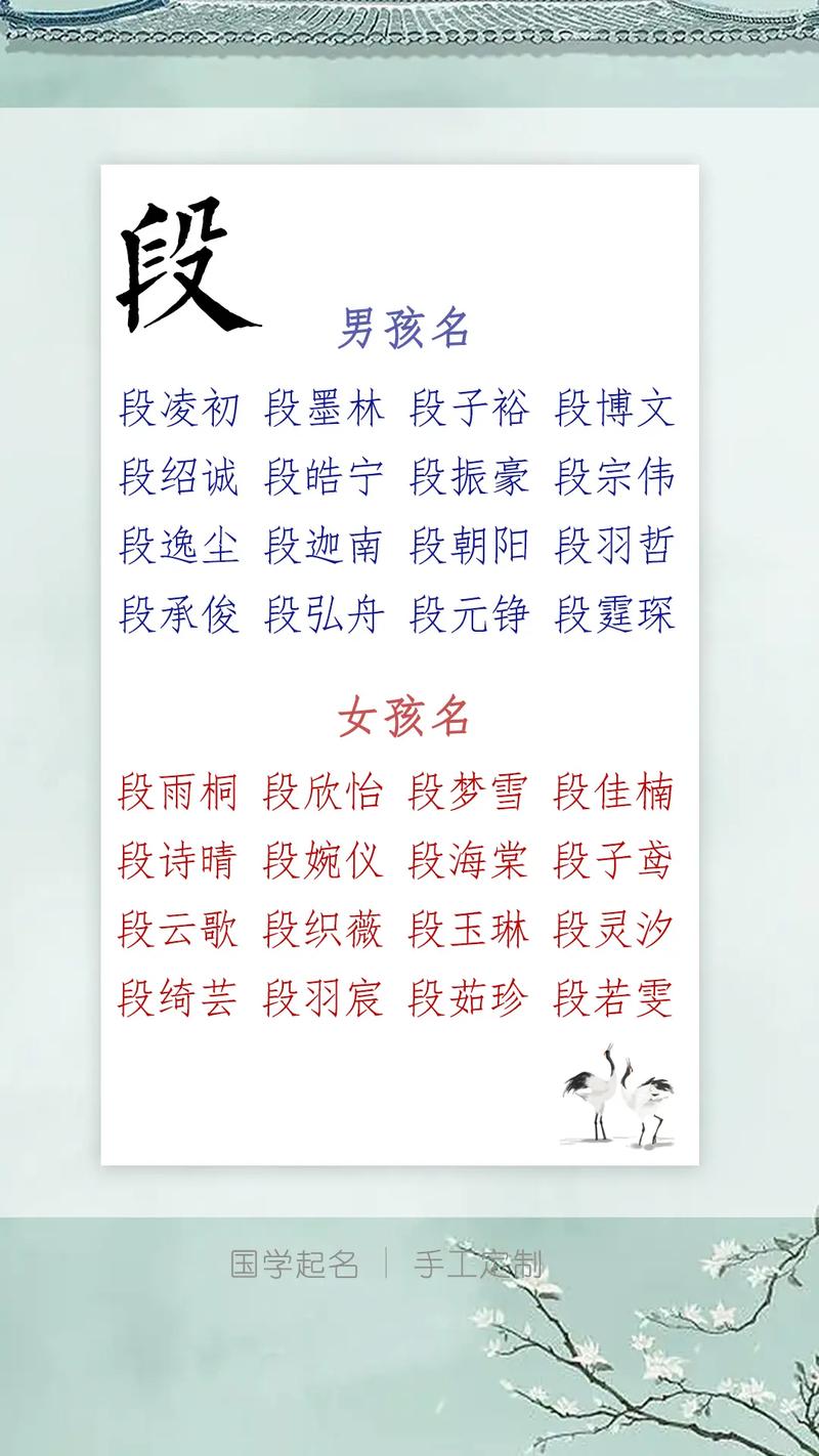 段姓宝宝起名打分 段姓男孩起名100分免费