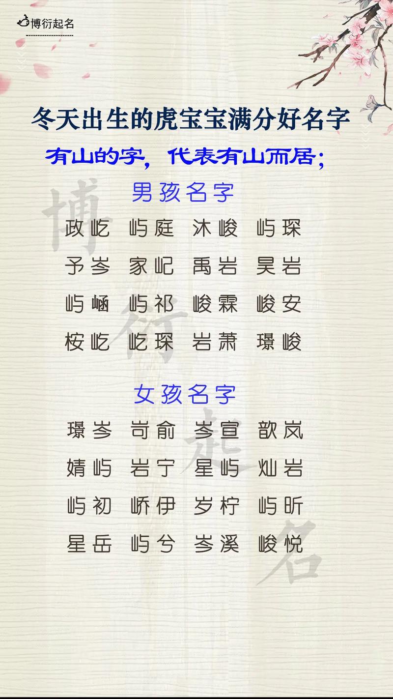 冬天的虎宝宝起名字男孩 虎宝宝男孩名字寓意好的小名