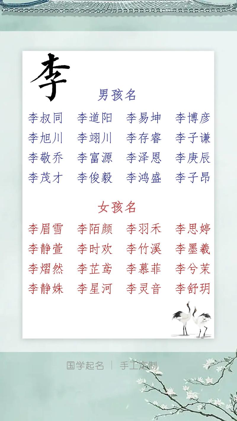 姓李牛宝宝取名字最佳 牛女孩取名大全