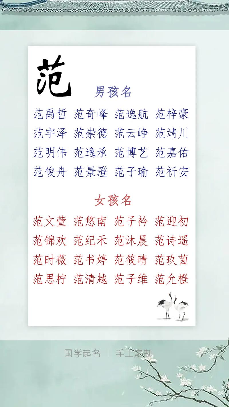 范姓女宝宝起名属兔的名字 范姓女孩100分名字大全