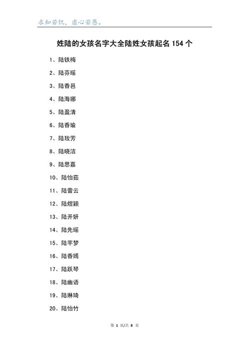 女宝宝起名姓陆怎么起名 宝宝起名大全姓陆