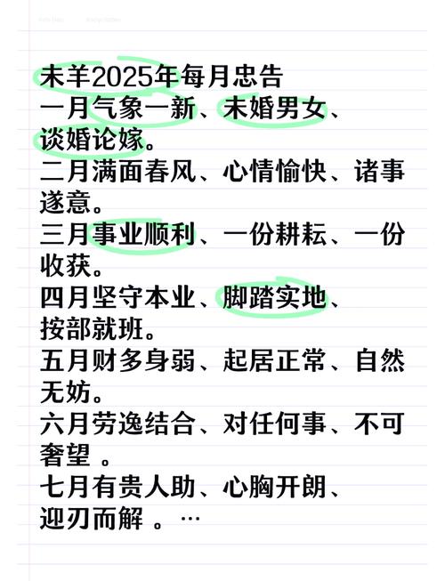 属羊女2025年每月运势 属羊女人2025年每月运势完整版是什么意思？