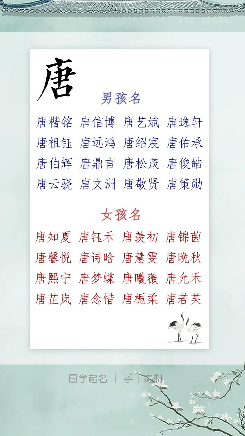 爸爸姓何妈妈姓唐宝宝起名 爸爸姓程妈妈姓唐孩子取名